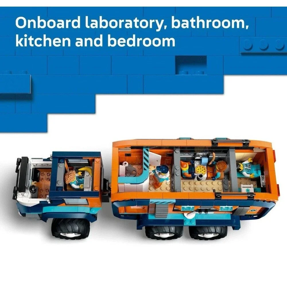 LEGO City Arctic Explorer Science Lab Truck, 1,064 Pieces, 6-Wheel Suspension